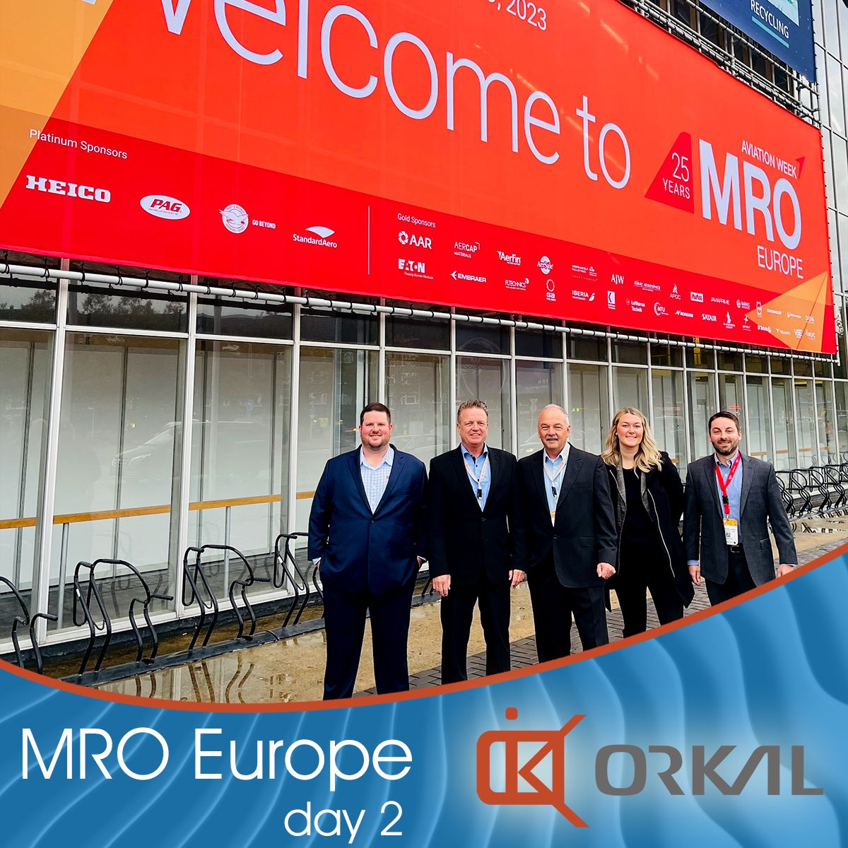 orkal, five individuals showcase orkal industries' mro europe presence: offering aircraft-grade tooling, repair services, and innovative assembly solutions.