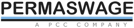 logo of "permaswage, a pcc company" featuring the company name in black uppercase letters with a blue horizontal line underneath.