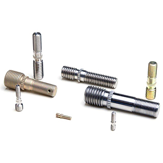 assorted metal screws and bolts with various sizes and thread patterns featuring a ring lock linecard on a plain white background.